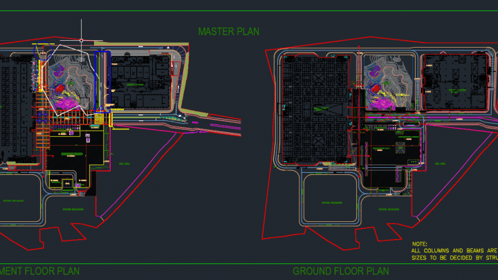 Roads connection Master Plan Autocad Drawing