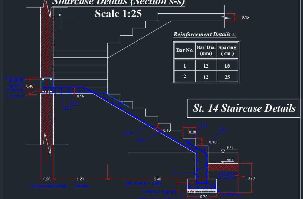 Staircase Details Autocad DWG File