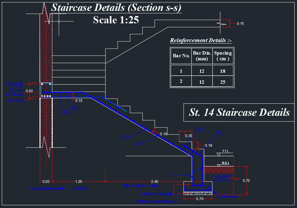 Staircase Details Autocad DWG File