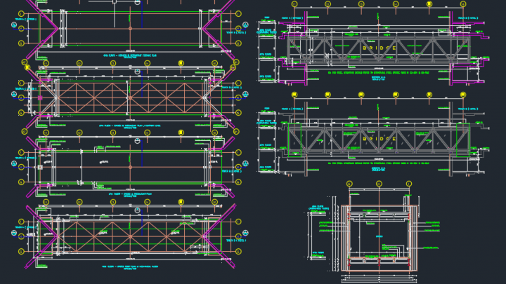 Steel Bridge Layout and Cross Section Autocad Drawing