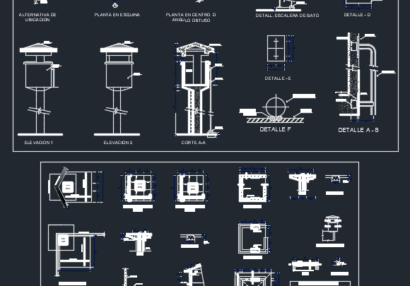 Tower Guard Booths Free Autocad Drawing