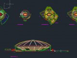 Coliseum Layout Plan and Elevation Autocad DWG File