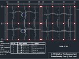 Details of Reinforcement and Beams Framing Plan Autocad Drawing