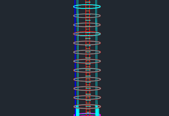 500 Tons Silo 3D Frame – Autocad Drawing