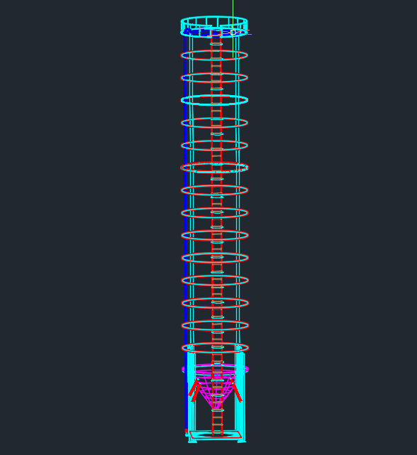 500 Tons Silo 3D Frame – Autocad Drawing
