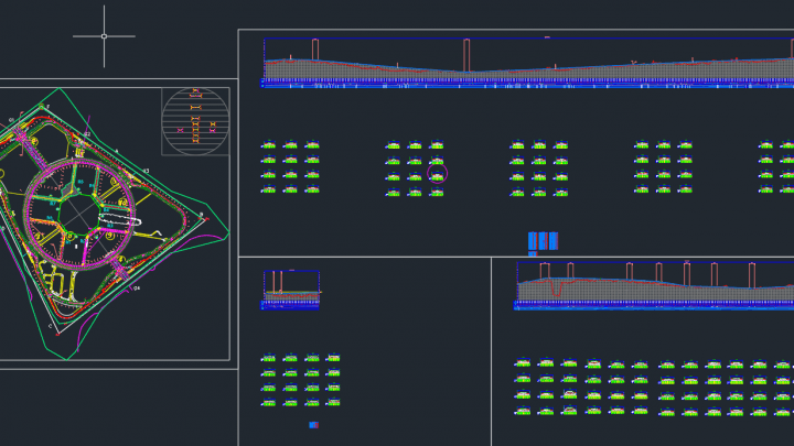 City Road Plan, elevation profil and cross section Autocad Drawing