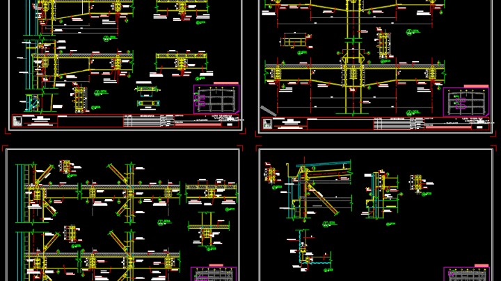 Typical Details for Steel Frame Autocad Drawing