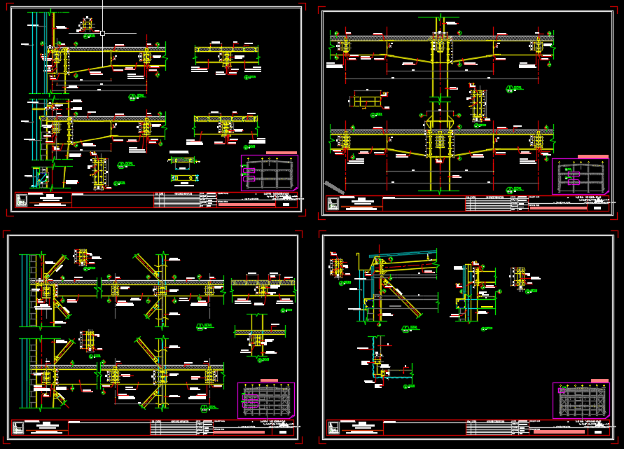 Typical Details for Steel Frame Autocad Drawing