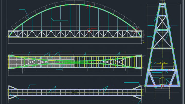 Bridge Across a River Autocad Free Drawing