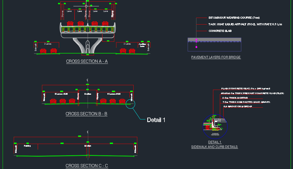 Bridge Typical Cross Section Details Autocad Free DWG