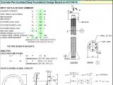 Concrete Pier (Isolated Deep Foundation) Design Spreadsheet Based on ACI 318-14