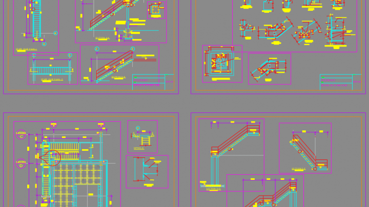 Metal Stair Details Autocad Drawing