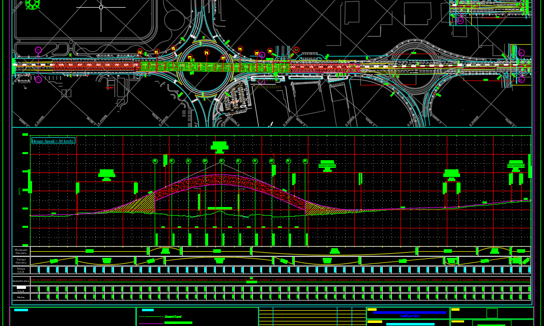 Plan and Longitudinal Profile for Bridge Autocad Free drawing