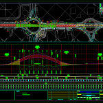 Plan and Longitudinal Profile for Bridge Autocad Free drawing