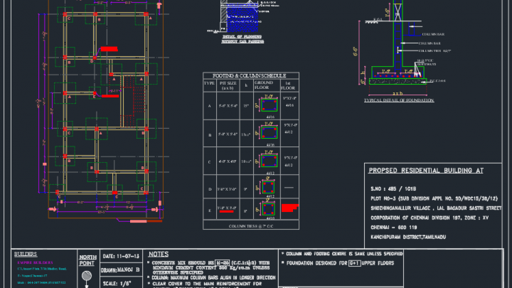 Typical details of foundation Autocad Free DWG