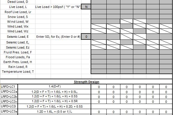 ASCE 7-10 Load Combinations Spreadsheet