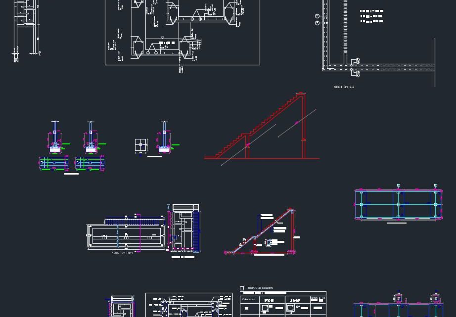 Aeration Tray Details Autocad Free Drawing