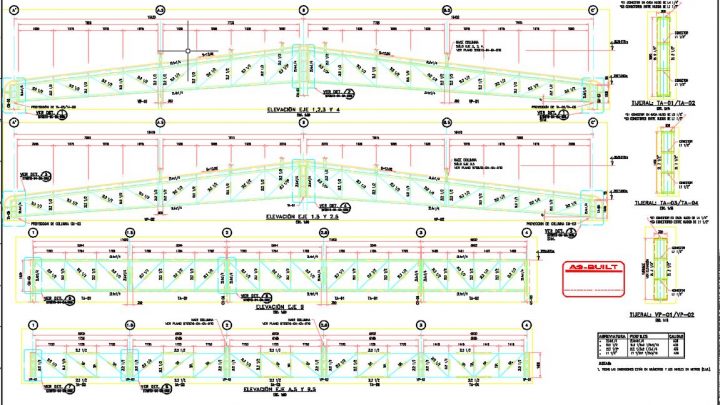 Asbuilt Elevation Steel Truss autocad Drawing