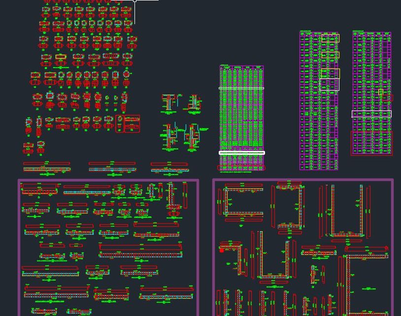 Columns and Shear Walls Details Autocad Free Drawing