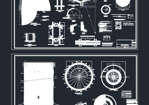 Elevated Tank Structural Details Autocad Drawing