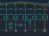 End Gable of Steel Frame Details Autocad Free Drawing