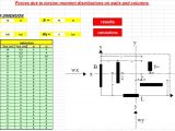 Forces due to torsion moment distributions on walls and columns Spreadsheet