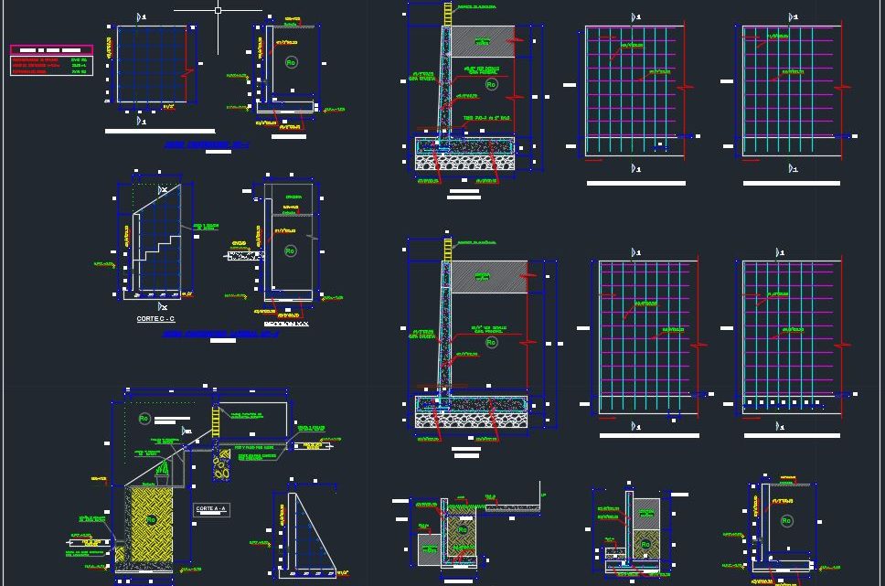 Retaining Wall Reinforcement Details Autocad Drawing