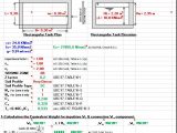 Seismic Loads for Liquid-Containing Rectangular RC Tank according to ACI 350.3-06 Spreadsheet