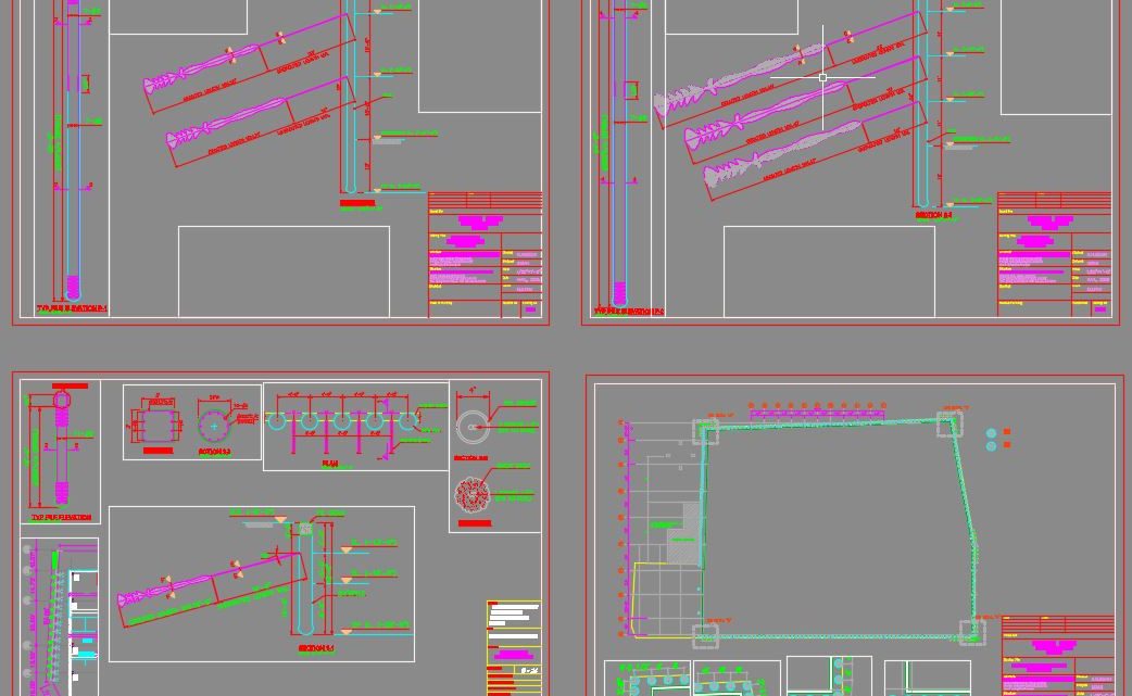 Soldier Piles and Anchorage Detail Autocad Free Drawing