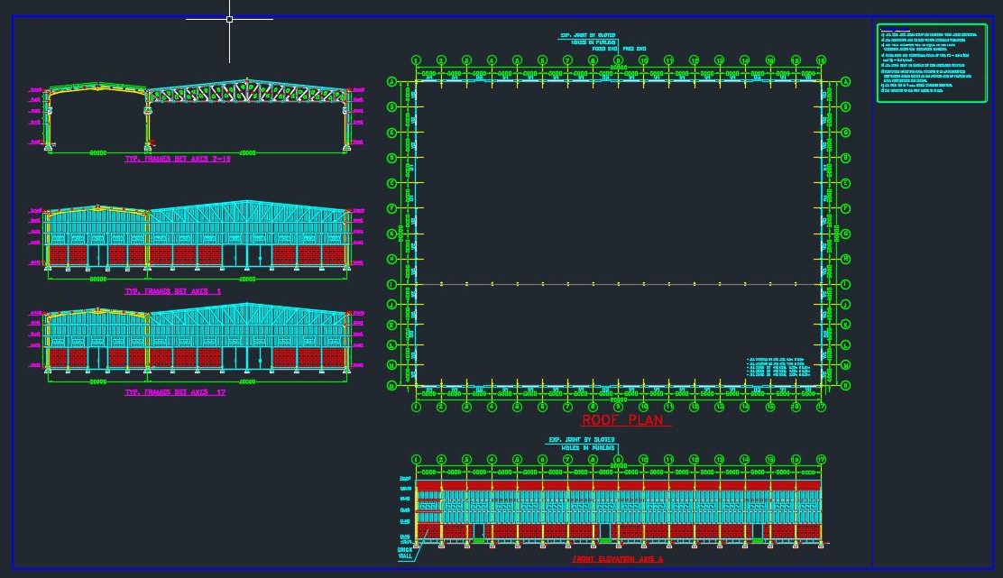 Steel Factory architecture Plan Autocad Free Drawing