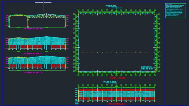 Steel Factory architecture Plan Autocad Free Drawing
