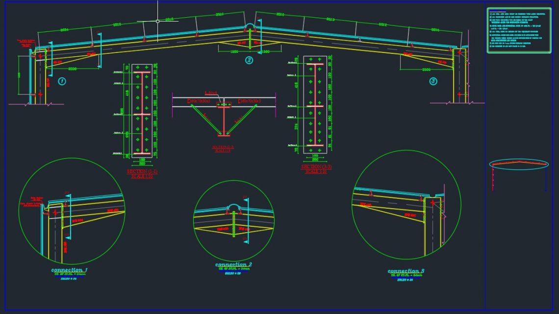 Steel Rafter Details Autocad Free Drawing