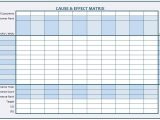 Cause and Effect Matrix Spreadsheet