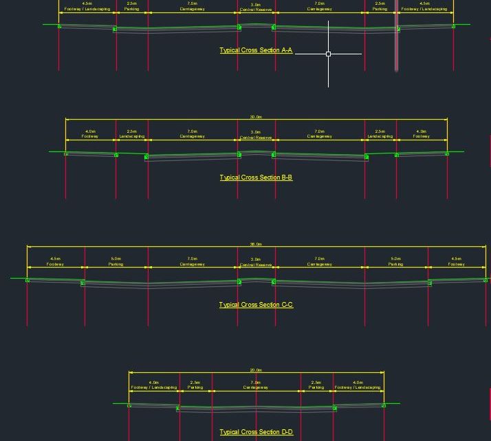 Highway Typical Cross Sections Autocad Free Drawing