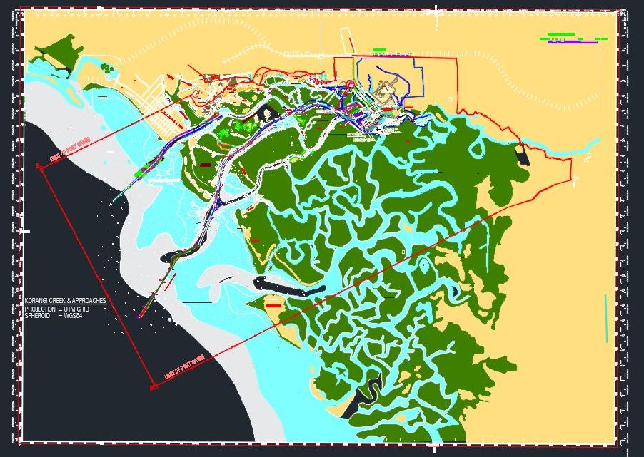 Marine Port Digital Chart Autocad Free Drawing