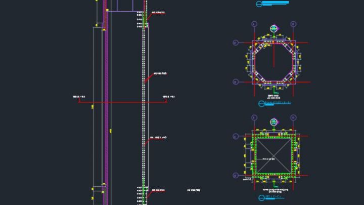 Minaret Details Autocad Free Drawing