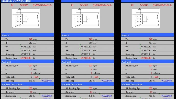 Steel Truss Connection Spreadsheet