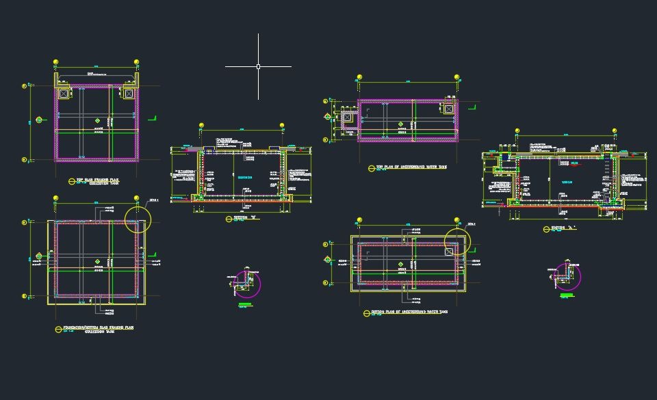Underground Water Tank Details autocad Free Drawing