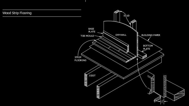 Wood Strip Flooring Autocad Drawing Detail