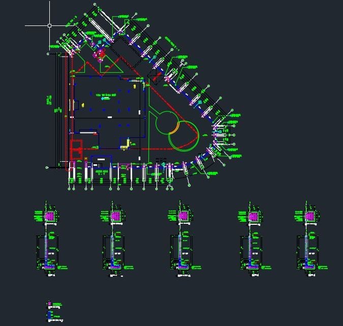 Boundry Fence Reinforcement Details Autocad Drawing