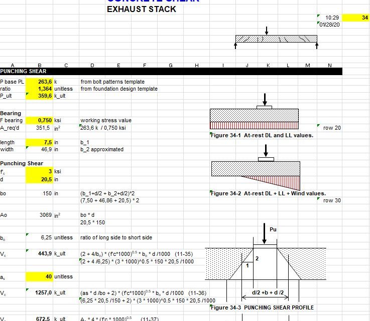 Concrete Shear Calculation Spreadsheet