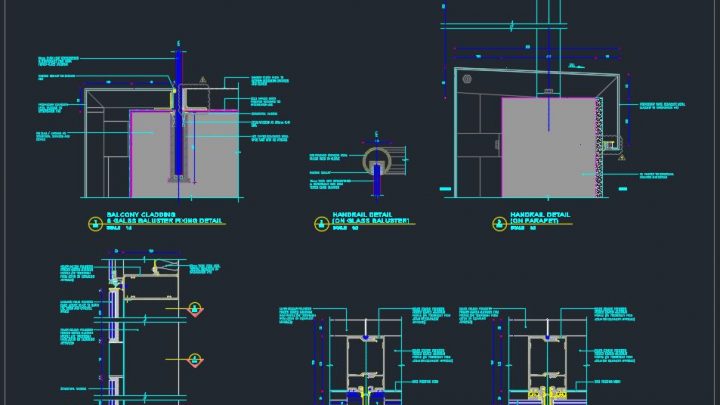 Curtain Wall and Cladding Typical Details Autocad Drawing