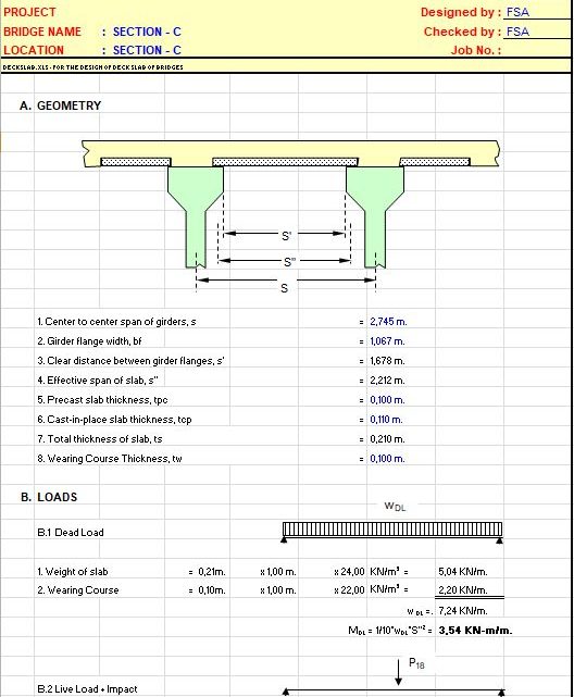 Design of Precast Plank Spreadsheet