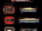 Gymnastic Stadium Plan Autocad Drawing