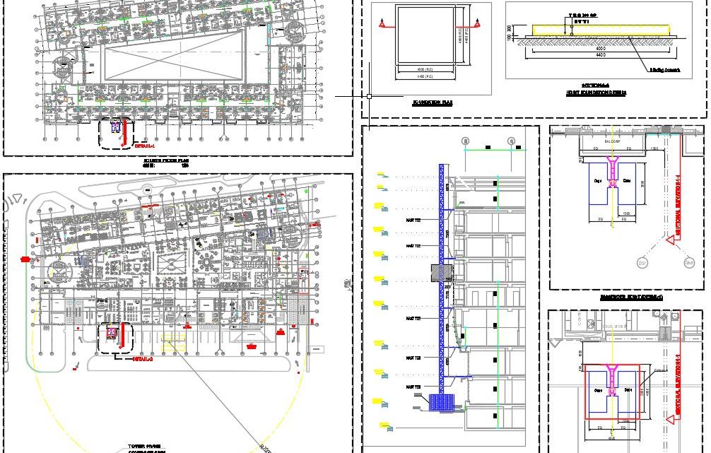 Hoist Tower Crane Details Autocad Drawing