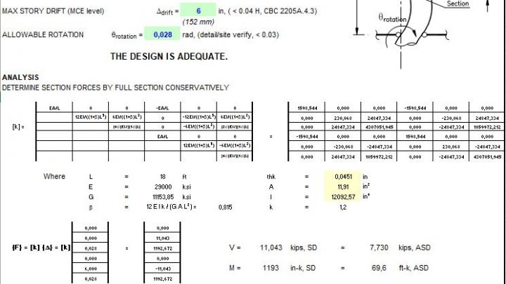 MCE Level Seismic Design for Metal Pipe and Riser Spreadsheet