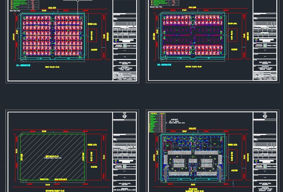 Motor Pool Building Plans Autocad Drawing