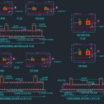 RCC Combined Footing Details Autocad Drawing