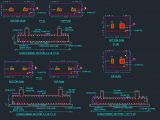 RCC Combined Footing Details Autocad Drawing