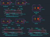 RCC Combined Footing Details Autocad Drawing